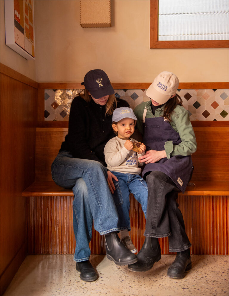 Mister Cheeks merch — branding, Carroll Gardens café